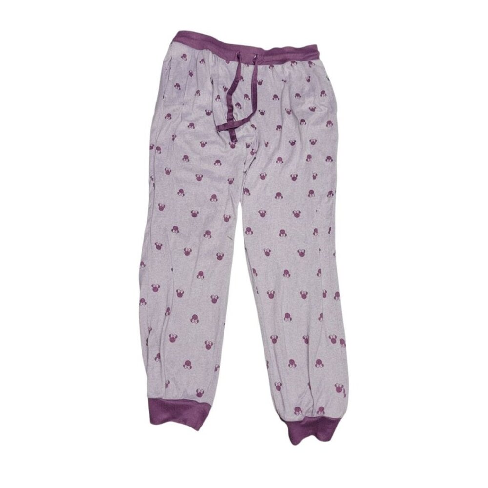 Disney‎ Minnie Mouse Pajama Pants Womens Medium Purple Soft Drawstring Lounge